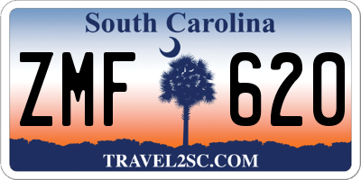 SC license plate ZMF620