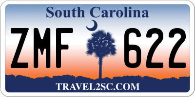 SC license plate ZMF622