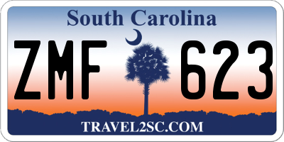 SC license plate ZMF623