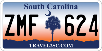 SC license plate ZMF624