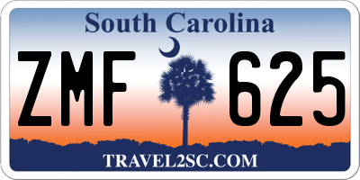 SC license plate ZMF625