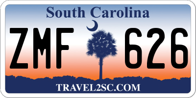 SC license plate ZMF626