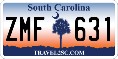 SC license plate ZMF631