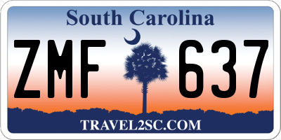 SC license plate ZMF637