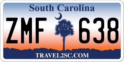 SC license plate ZMF638