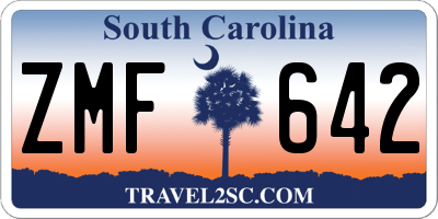 SC license plate ZMF642