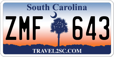 SC license plate ZMF643