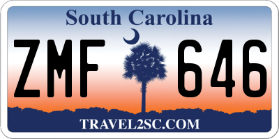 SC license plate ZMF646