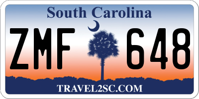 SC license plate ZMF648