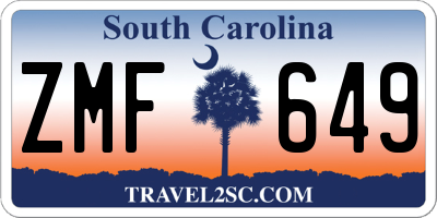 SC license plate ZMF649