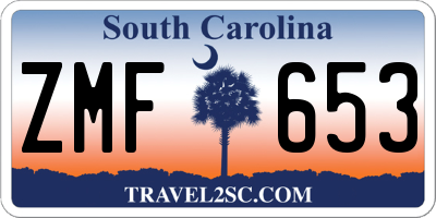SC license plate ZMF653