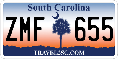 SC license plate ZMF655