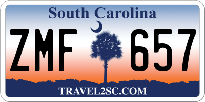 SC license plate ZMF657