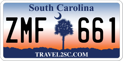 SC license plate ZMF661