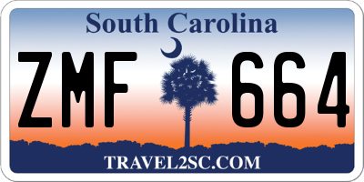 SC license plate ZMF664