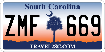 SC license plate ZMF669