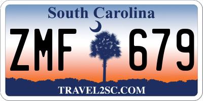 SC license plate ZMF679