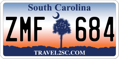 SC license plate ZMF684