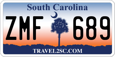 SC license plate ZMF689