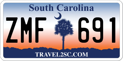 SC license plate ZMF691