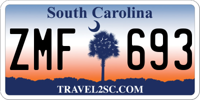 SC license plate ZMF693