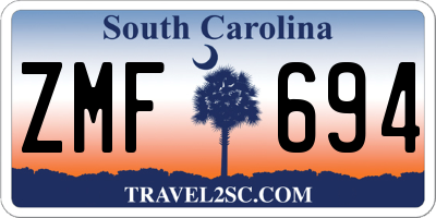 SC license plate ZMF694