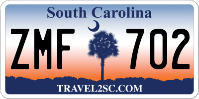 SC license plate ZMF702