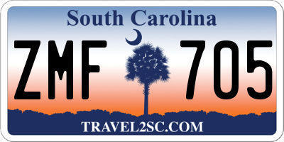SC license plate ZMF705