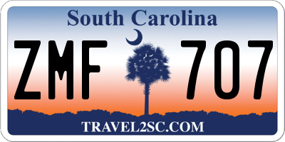 SC license plate ZMF707
