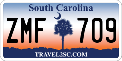 SC license plate ZMF709