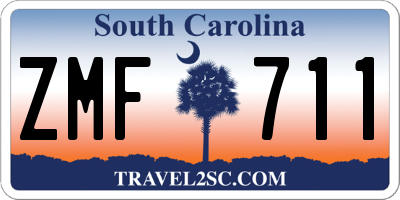 SC license plate ZMF711