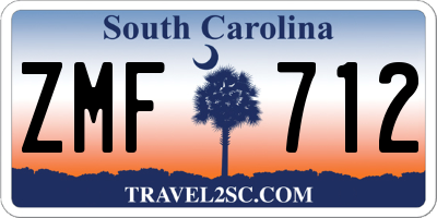 SC license plate ZMF712