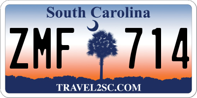 SC license plate ZMF714
