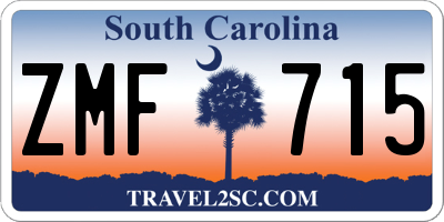 SC license plate ZMF715