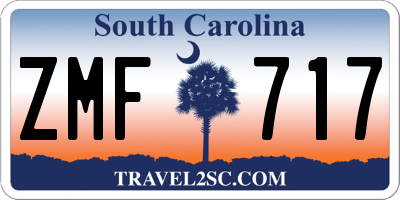 SC license plate ZMF717