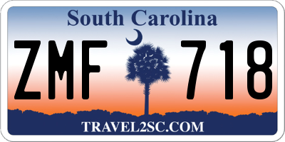 SC license plate ZMF718