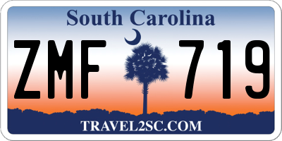 SC license plate ZMF719