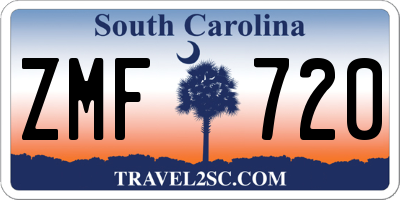 SC license plate ZMF720