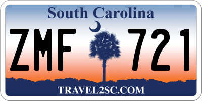 SC license plate ZMF721