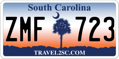 SC license plate ZMF723
