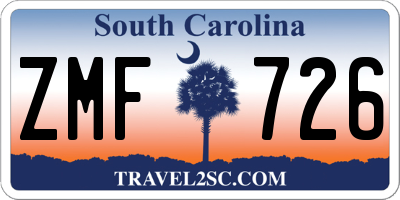 SC license plate ZMF726