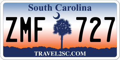 SC license plate ZMF727