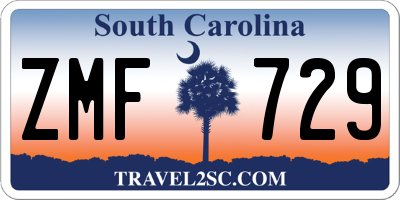 SC license plate ZMF729