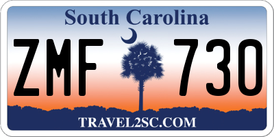 SC license plate ZMF730