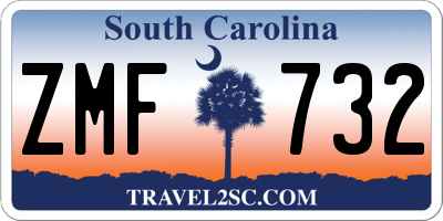 SC license plate ZMF732