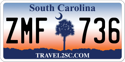 SC license plate ZMF736