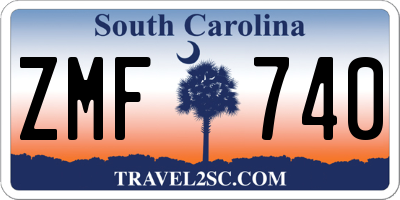 SC license plate ZMF740