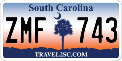 SC license plate ZMF743
