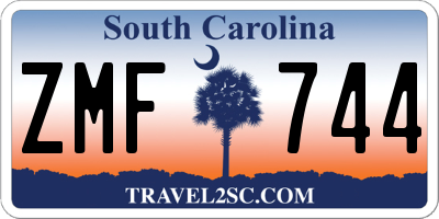 SC license plate ZMF744