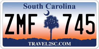 SC license plate ZMF745